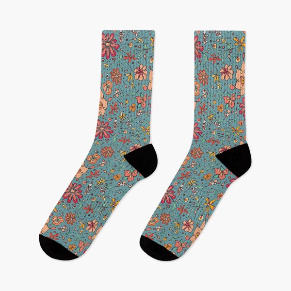 Item preview, Blossom Burst Blue - Hand Drawn Floral Pattern designed and sold by DeAnne Bedier.