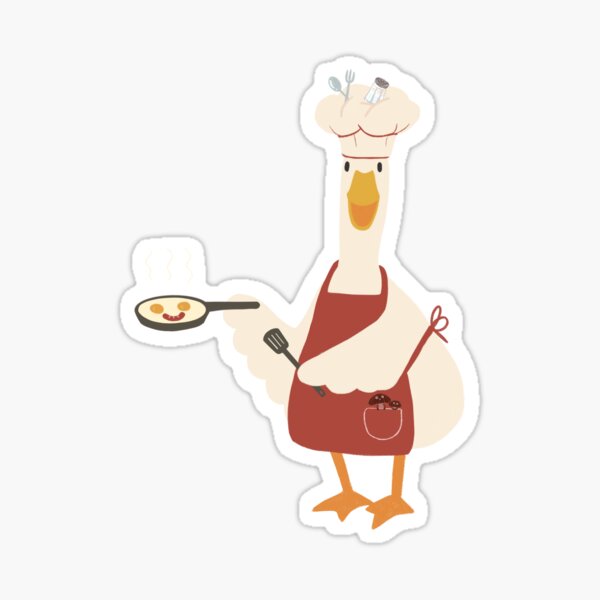Cooking Duck Stickers Redbubble - roblox duck decal id
