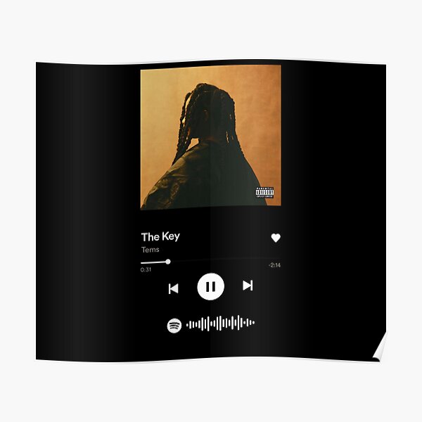 "The Key by Tems Spotify Plaque" Poster by apnow Redbubble