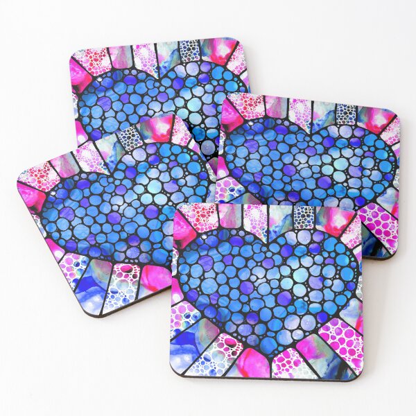 Item preview, Vibrant Love Heart Art Blue and Pink Romantic Painting designed and sold by Sharon Cummings Art.