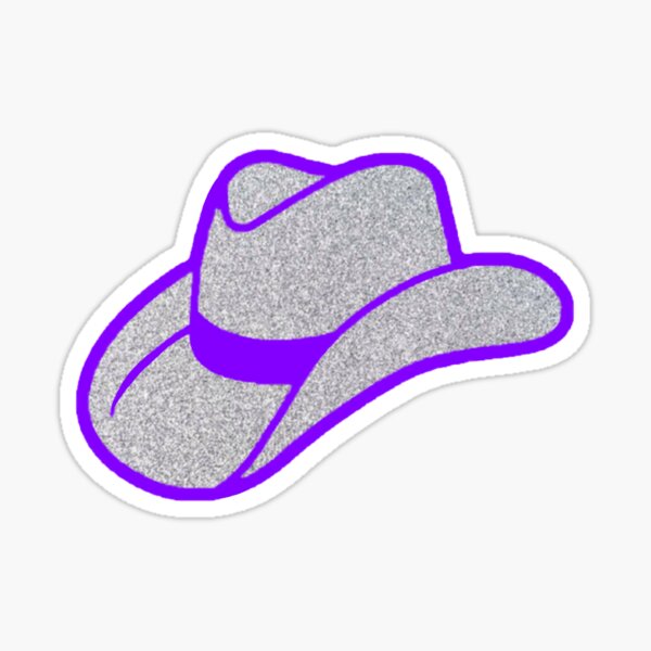 Purple Glitter Cowboy Hat Sticker For Sale By Als10806 Redbubble 9489