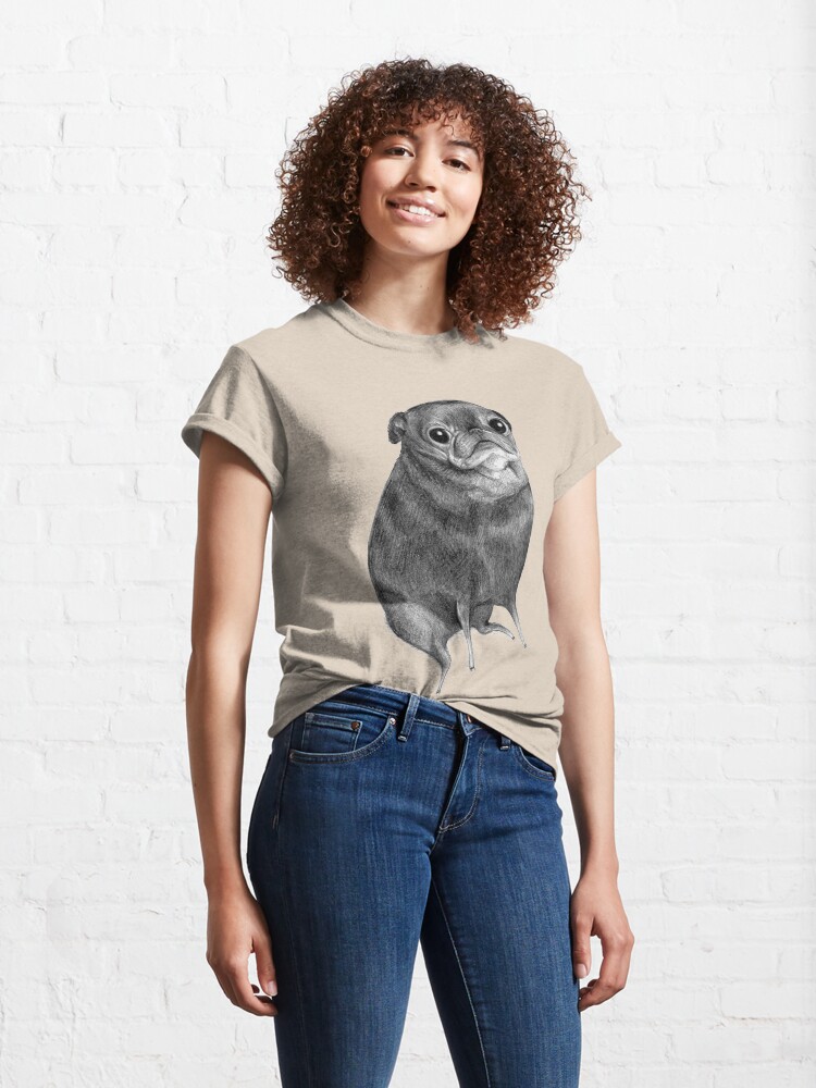 Alternate view of Sweet Black Pug Classic T-Shirt