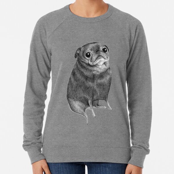 Sweet Black Pug Lightweight Sweatshirt