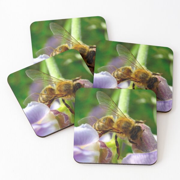 Item preview, Honey Bee on Purple Wisteria Blush with Purple Flowers designed and sold by PrettyLittlePic.
