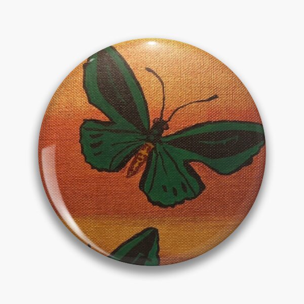 Item preview, Green birdwing butterflies on a metallic background  designed and sold by Suzgallery58.