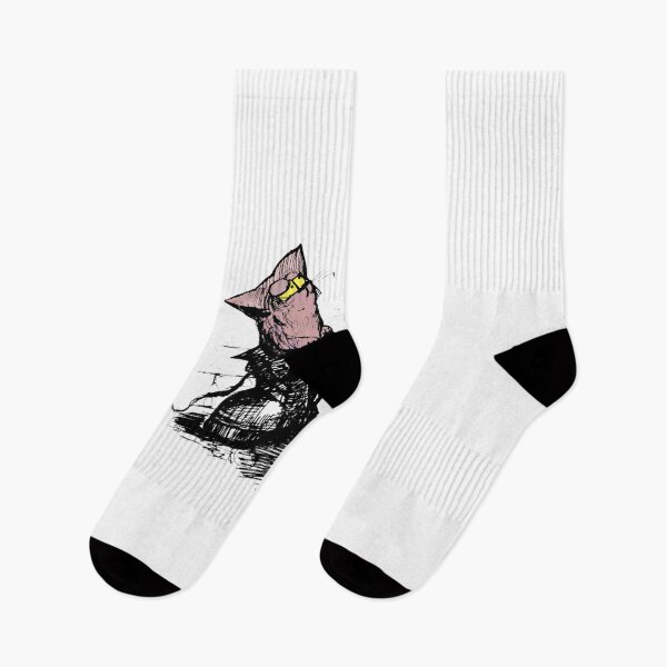 Item preview, ink illustration of a  pink cat on a boot designed and sold by manuelunsui.