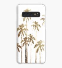 Glamorous Gold Tropical Palm Trees on White Case/Skin for Samsung Galaxy