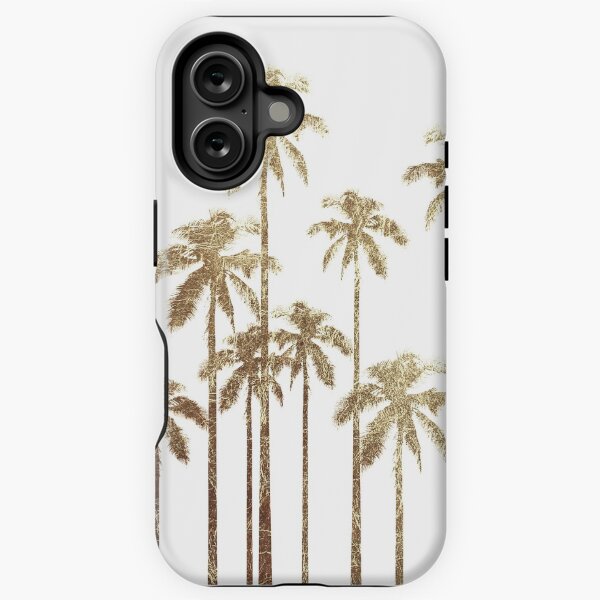 Aperçu de l'œuvre Palmiers tropicaux dorés glamour sur fond blanc créée et vendue par Blkstrawberry.