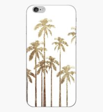 Glamorous Gold Tropical Palm Trees on White iPhone Case