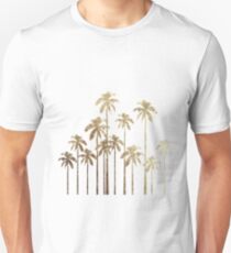 Glamorous Gold Tropical Palm Trees on White Unisex T-Shirt
