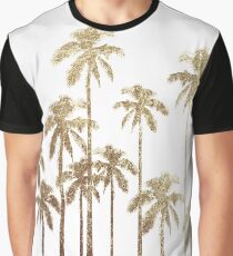 Camiseta gráfica Glamorous Gold Tropical Palm Trees en blanco