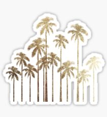 Glamorous Gold Tropical Palm Trees on White Sticker
