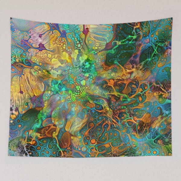 Item preview, Deepdream floral fractalize space abstraction designed and sold by blackhalt.