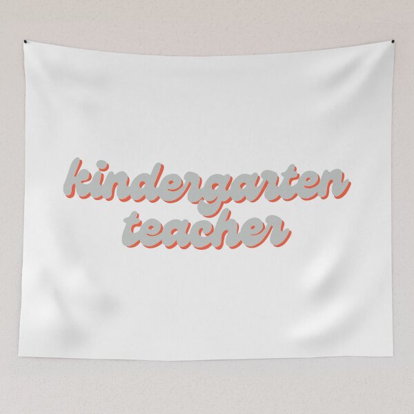 Item preview, Kindergarten Teacher Sticker in light blue & Orange  designed and sold by WildeandCo.
