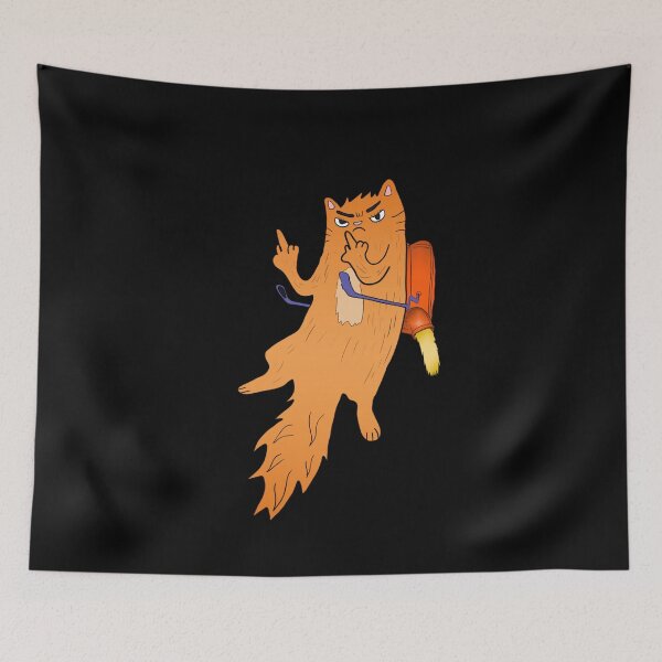 Item preview, Jetpack cat Stay Away Sticker designed and sold by Graphics Adora.
