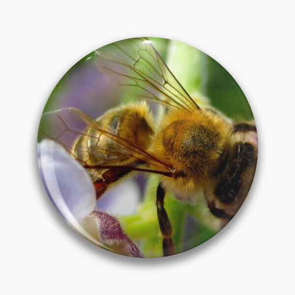 Item preview, Honey Bee on Purple Wisteria Blush with Purple Flowers designed and sold by PrettyLittlePic.