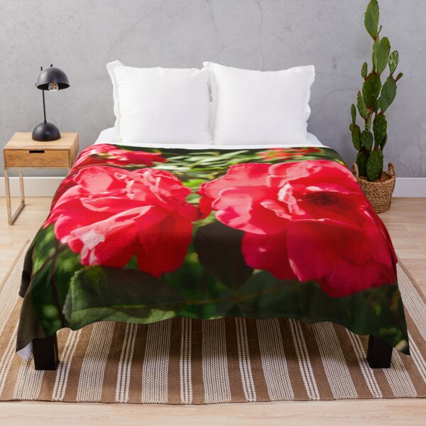 Item preview, Two Large Red Roses with Wooden Post and a Rusted Wire Fence designed and sold by PrettyLittlePic.