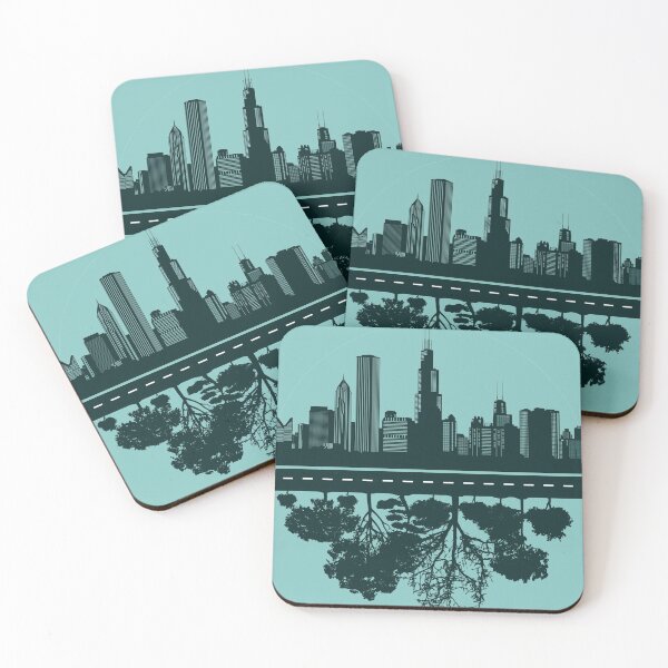 Item preview, Chicago Illinois Skylines and Trees designed and sold by Taumaturgo.
