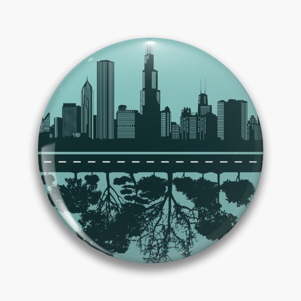 Item preview, Chicago Illinois Skylines and Trees designed and sold by Taumaturgo.