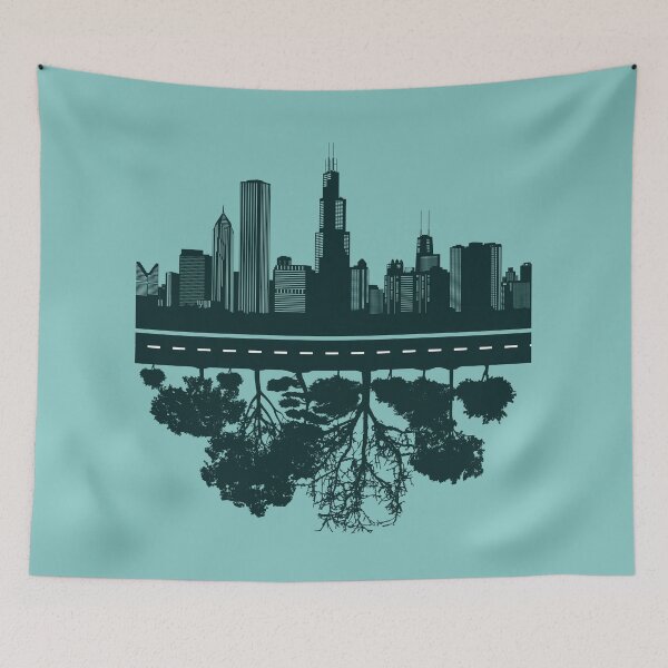 Item preview, Chicago Illinois Skylines and Trees designed and sold by Taumaturgo.