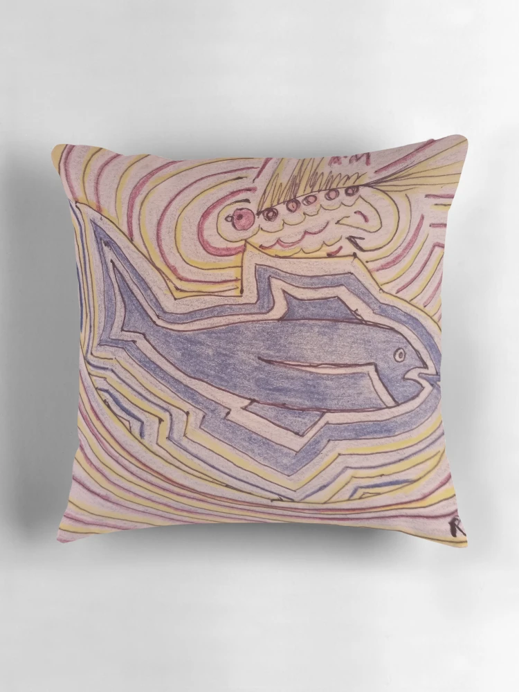 Thumbnail 3 of 4, Pillow, 3D Fish designed and sold by RudyYoder.