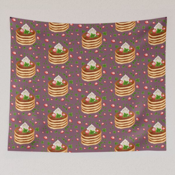 Item preview, Strawberries Cream & Mint Pancake Print designed and sold by neniarts.