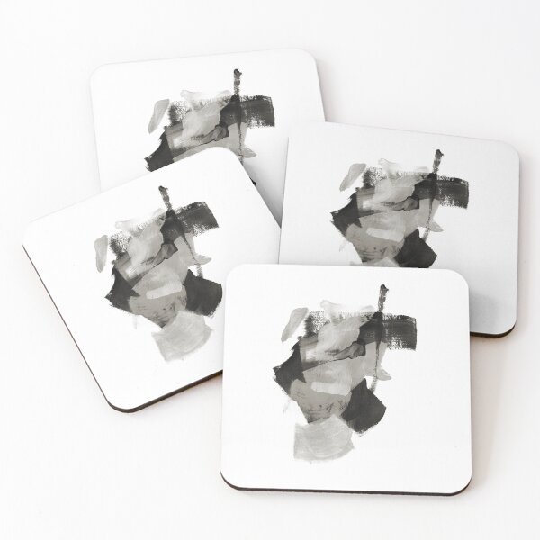 Item preview, Abstract black & white painting. Minimalist, modern artwork. designed and sold by PandaAvenue.