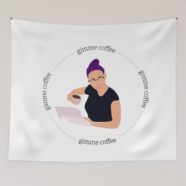 Item preview, Give me coffee illustration designed and sold by Gabrielle Freitas.