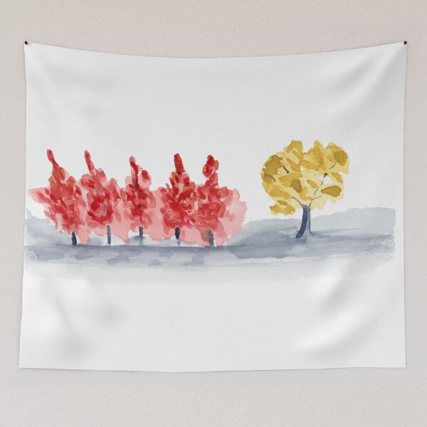 Item preview, Row Of Fall Trees. Original Watercolor Painting Abstract Art Print Fine Art Print from Watercolor Painting Fall Trees Art Print Original Abstract Watercolor designed and sold by Eugenia Alvarez.