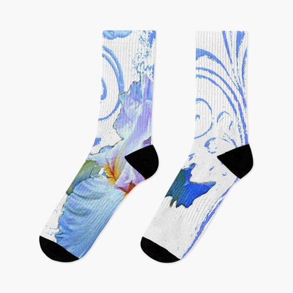 Item preview, BLUE-WHITE IRIS FLOWER FLORAL ABSTRACT ART designed and sold by sharlesart.