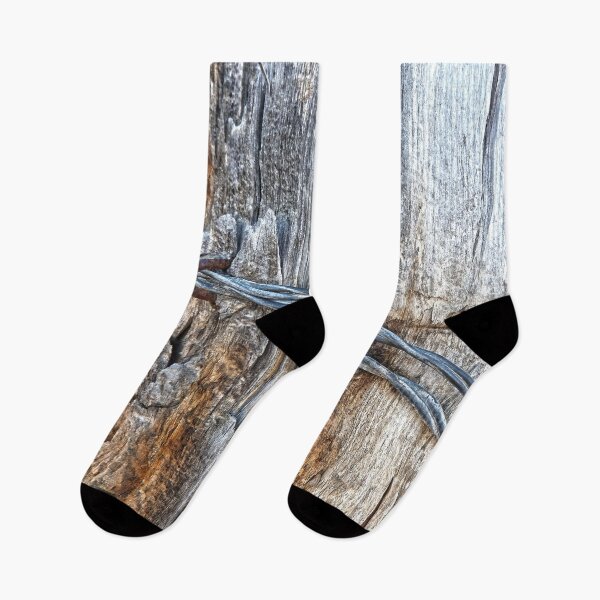 Item preview, old fencepost and barbed wire designed and sold by Stephanie  Skeem.