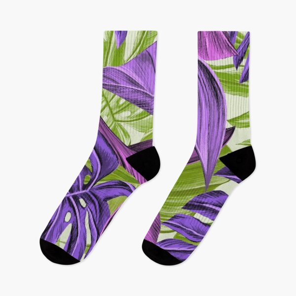 Item preview, Tropical Leaves | Purple and Green Pattern | Modern Leaf Design designed and sold by JillyJ05.