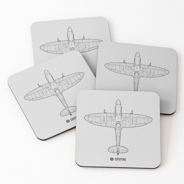 Item preview, RAF Spitfire Top Blueprint Dark  designed and sold by artbyedo.