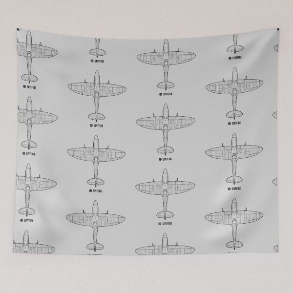 Item preview, RAF Spitfire Top Blueprint Dark  designed and sold by artbyedo.