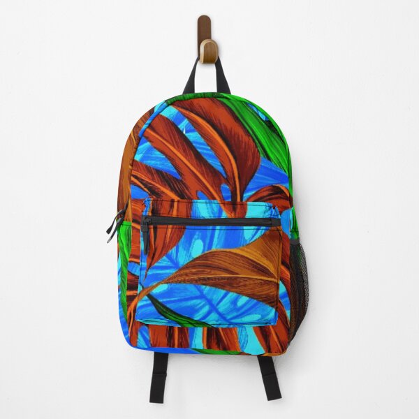 Item preview, Tropical Leaves | Copper, Green and Blue Pattern | Vibrant Leaf designed and sold by JillyJ05.