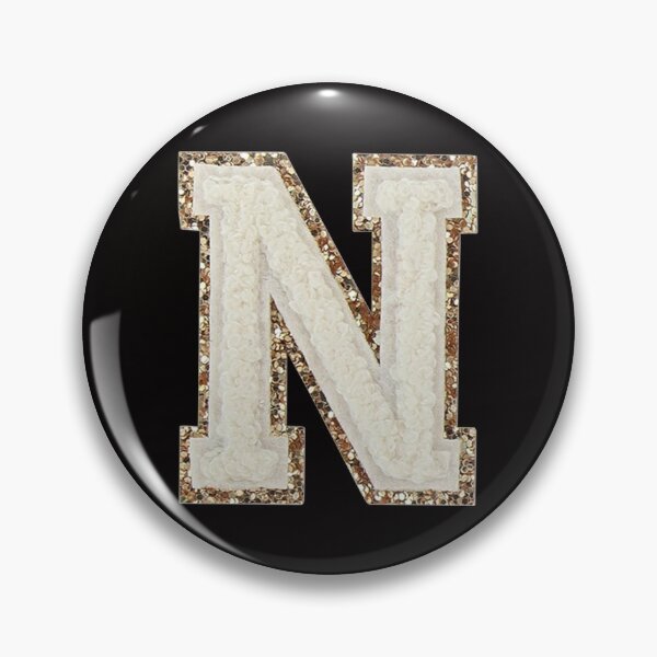 Item preview, N - Blanc Glitter Varsity Letter Patches designed and sold by Monograms Ultd.