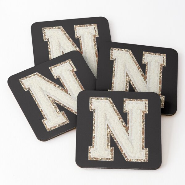 Item preview, N - Blanc Glitter Varsity Letter Patches designed and sold by Monograms Ultd.