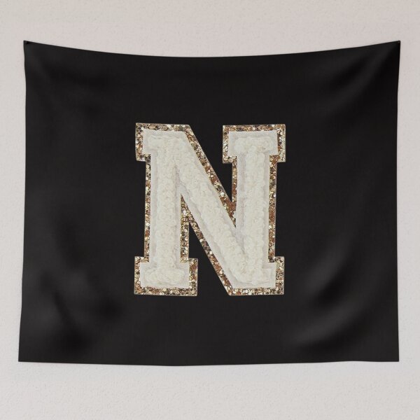 Item preview, N - Blanc Glitter Varsity Letter Patches designed and sold by Monograms Ultd.