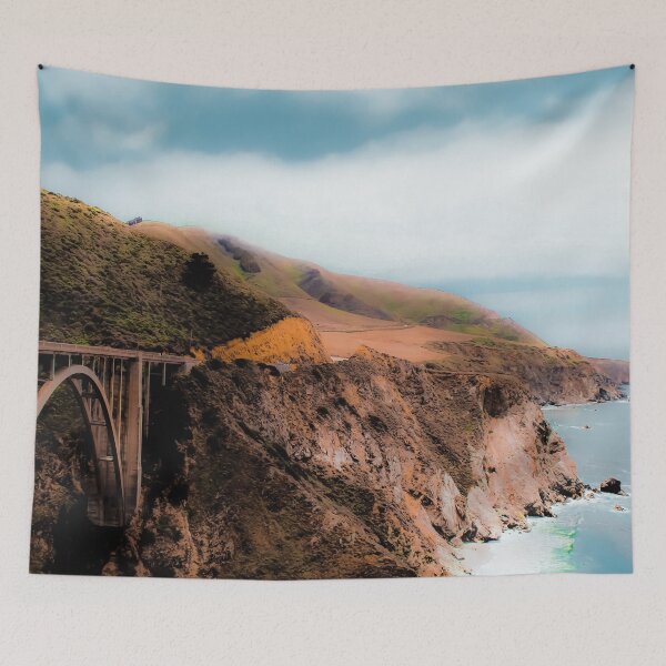 Item preview, bridge with green mountain and ocean view at Bixby Bridge, Big Sur, California, USA designed and sold by Mrvell.