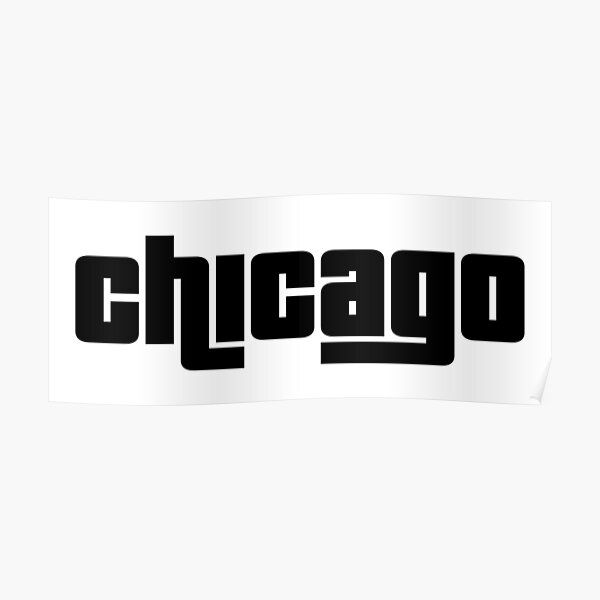 Chicago Sports Teams Poster, Chicago Cubs Bulls Blackhawks White