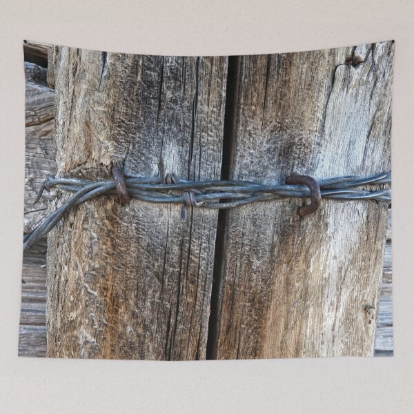 Item preview, barbed wire, wood, and nails designed and sold by Stephanie  Skeem.