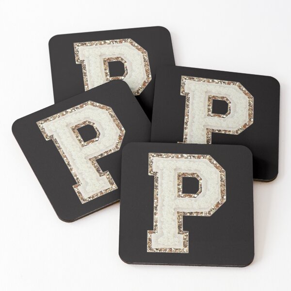 Item preview, P - Blanc Glitter Varsity Letter Patches designed and sold by Monograms Ultd.