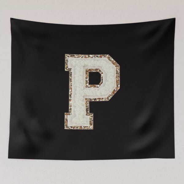 Item preview, P - Blanc Glitter Varsity Letter Patches designed and sold by Monograms Ultd.