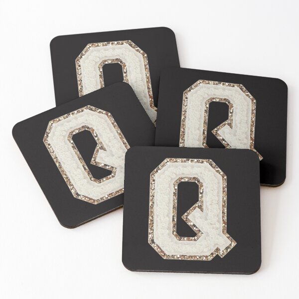 Item preview, Q - Blanc Glitter Varsity Letter Patches designed and sold by Monograms Ultd.