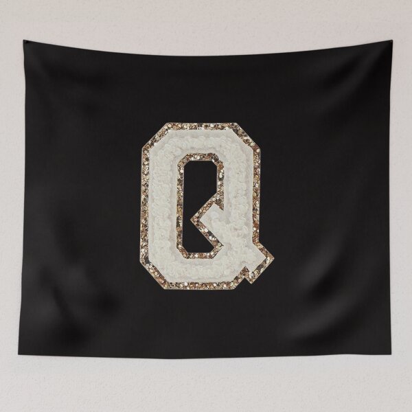 Item preview, Q - Blanc Glitter Varsity Letter Patches designed and sold by Monograms Ultd.