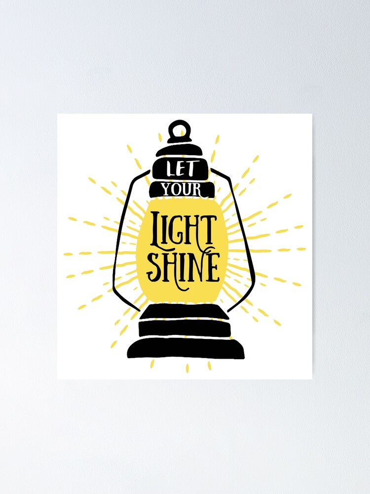 let-your-light-shine-lantern-typography-poster-for-sale-by-southprints-redbubble for Free Printable Let Your Light Shine Let your light shine, lantern typography