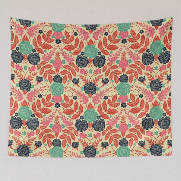 Item preview, Pink, Red, Teal & Navy Modern Floral designed and sold by somecallmebeth.