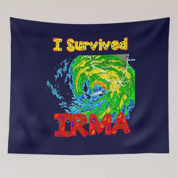 Item preview, I SURVIVED Hurricane Irma - with hurricane text by Orikall designed and sold by HippieWorks.