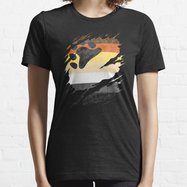 Gay Bear Pride Flag Ripped Reveal Essential T-Shirt
