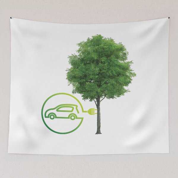 Item preview, electric car green tree designed and sold by NiceShirtY.